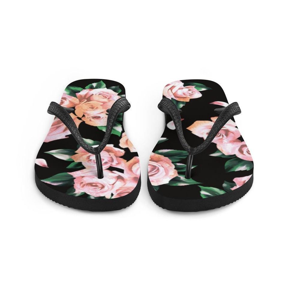 Rose Flip-Flops Women flip flops cute flip flops floral flippys summer shoes
