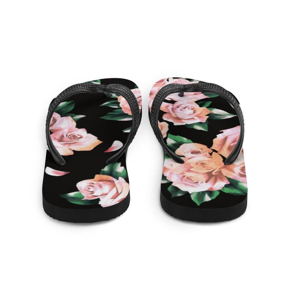 Rose Flip-Flops Women flip flops cute flip flops floral flippys summer shoes
