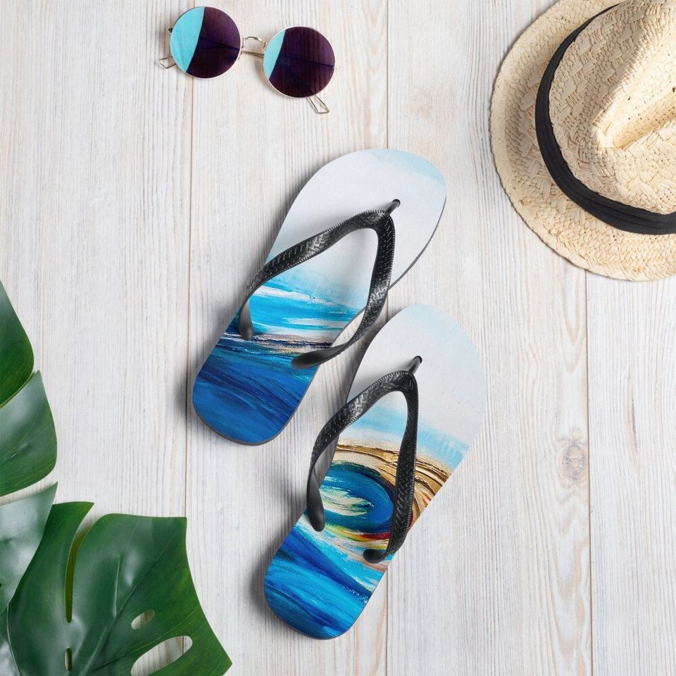 Mindfulness Wave Design Flip-Flops
