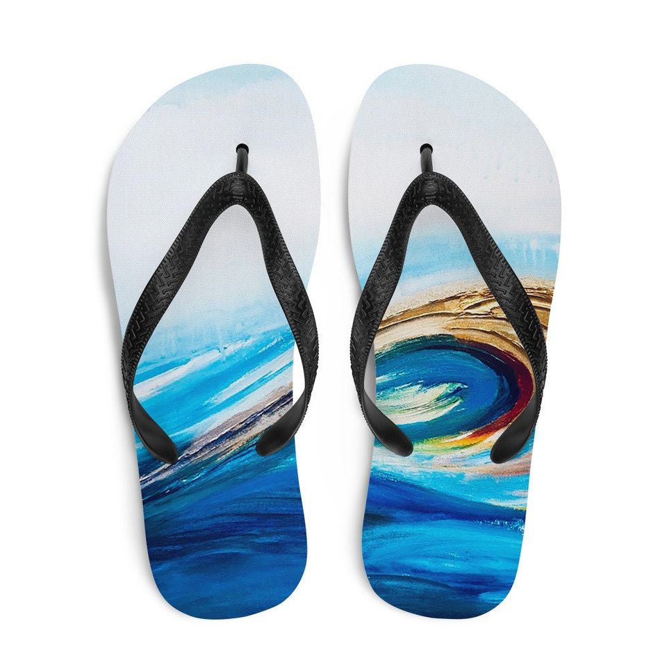 Mindfulness Wave Design Flip-Flops