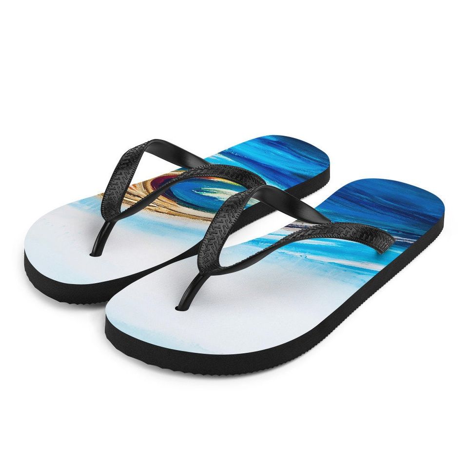 Mindfulness Wave Design Flip-Flops