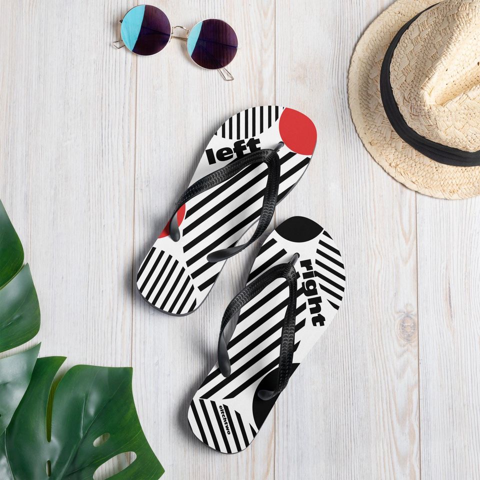 Left and Right Stripes Flip-Flops