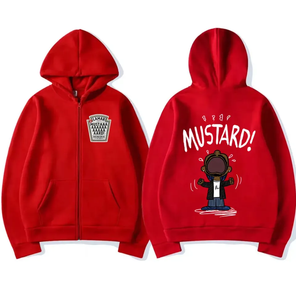 Rapper Kendrick Lamar Mustard Double Sided Zip Hoodie