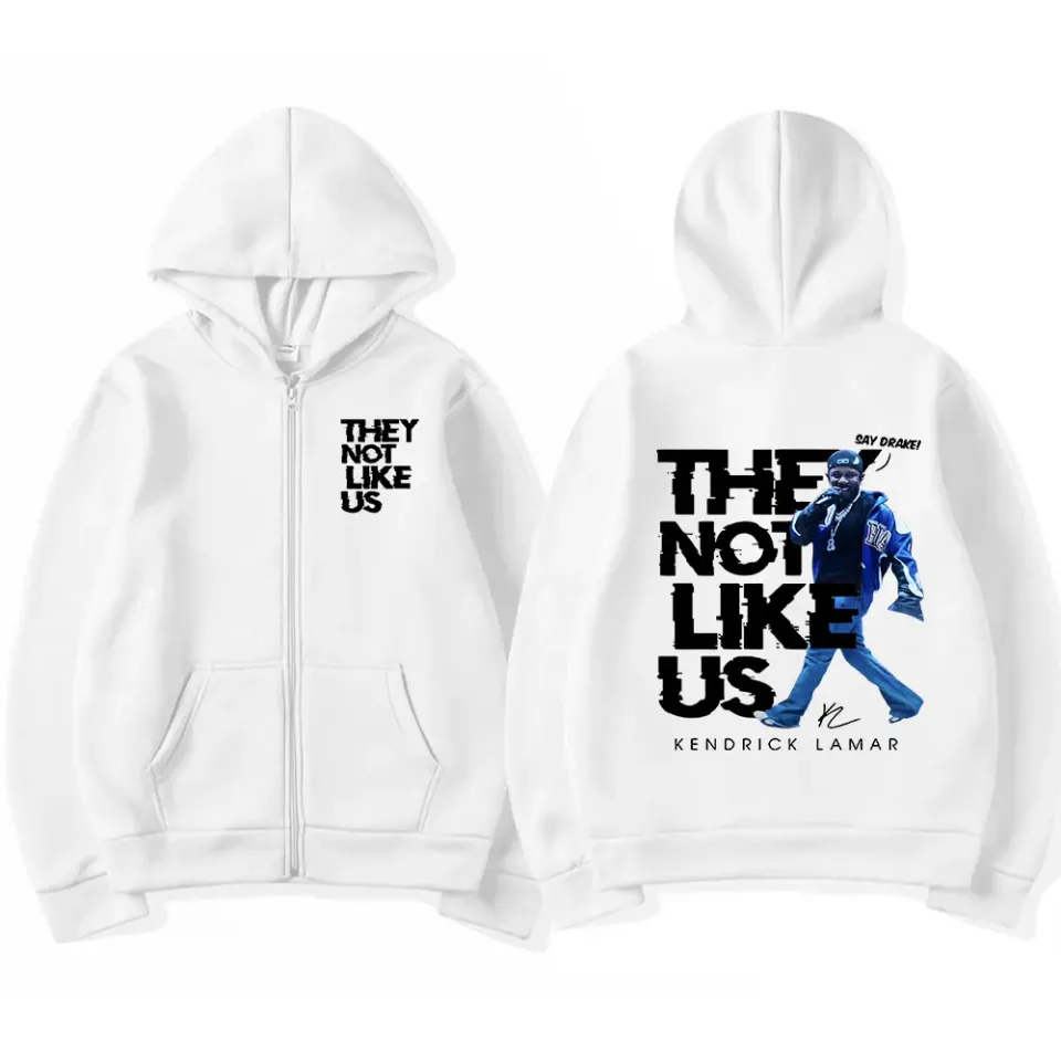 Kendrick Lamar Say Drake They Not Like Us Double Sided Zip Hoodie