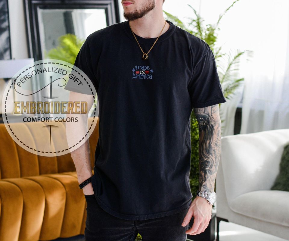Made In America Embroidered T-shirt