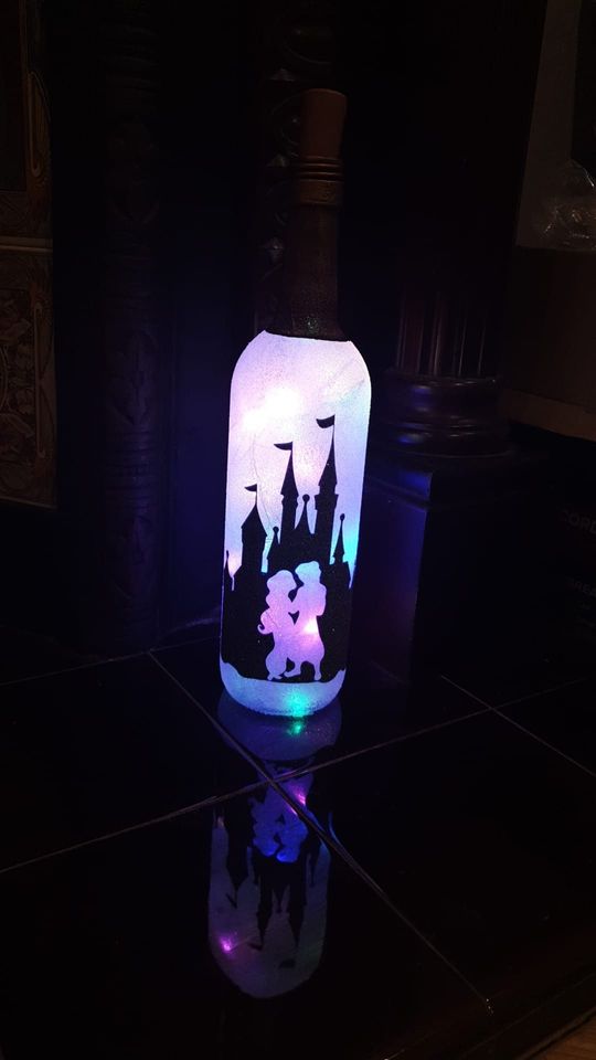 Disney Princess Inspired Bottle Lamp