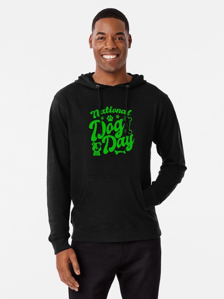 National Dog Day Lightweight Hoodie