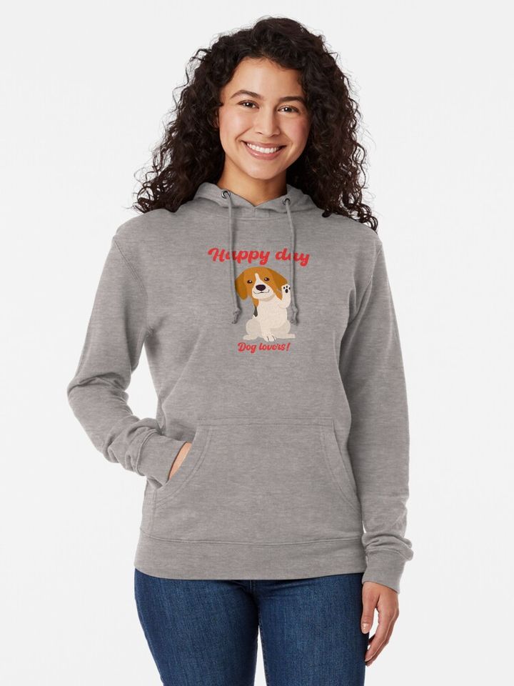 happy day dog lovers Lightweight Hoodie