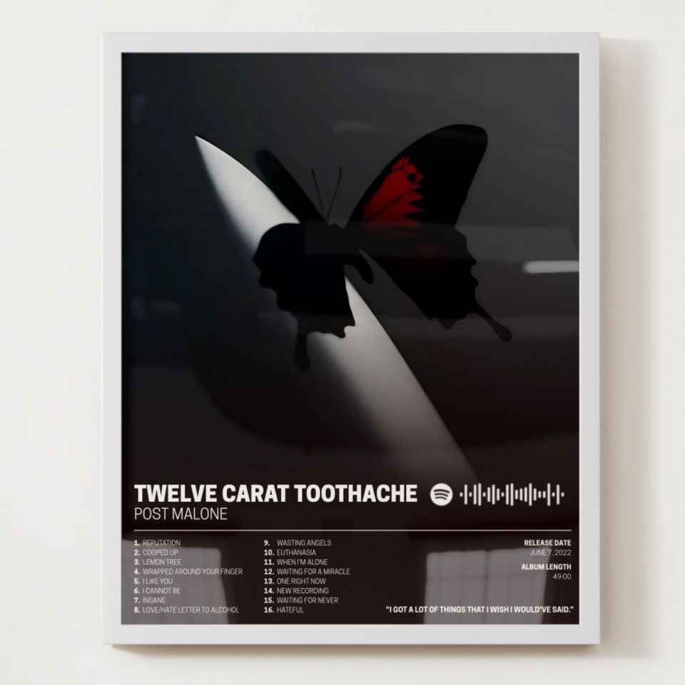 Post Malone Poster  Twelve Carat Toothache Album Art