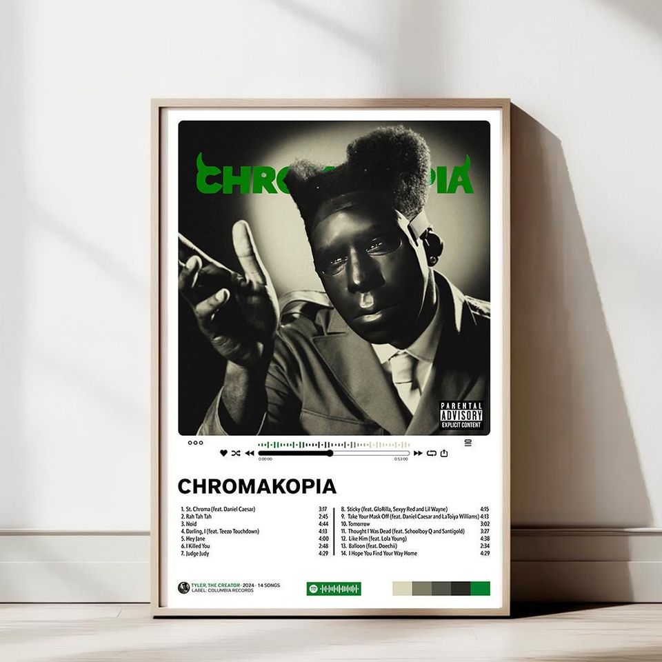 CHROMAKOPIA Poster  Album Cover Art  Tracklist Music Print for Studio or Fan Wall Decor