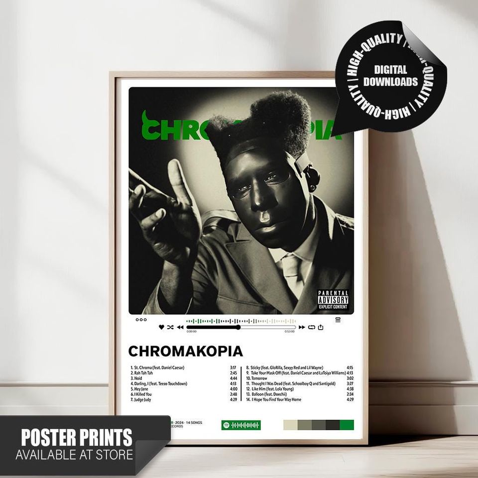 CHROMAKOPIA Poster  Album Cover Art  Tracklist Music Print for Studio or Fan Wall Decor