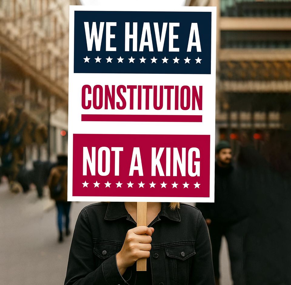 No Kings in America Resist Protest Sign