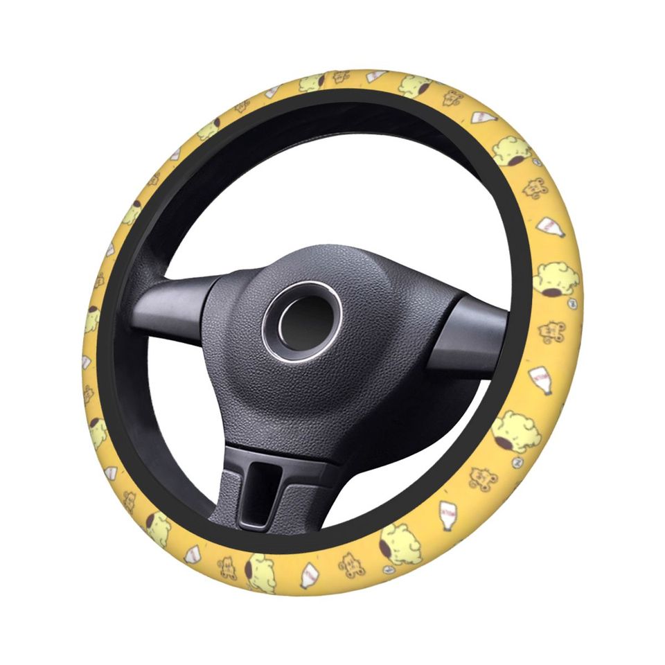 Car Steering Wheel Covers Pom Pom Purin Dog Cartoon cessory