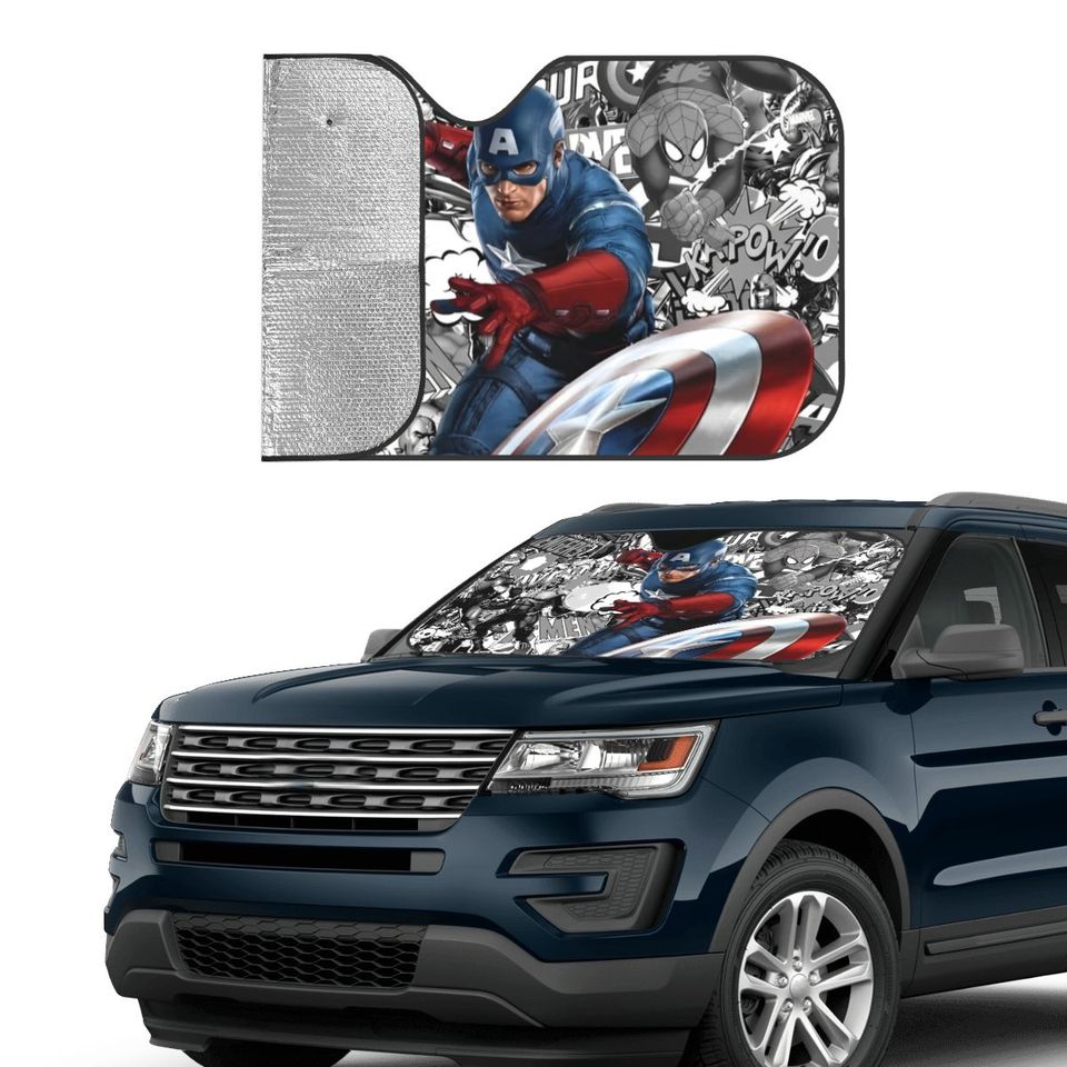 Captain America Hero Car Sunshade