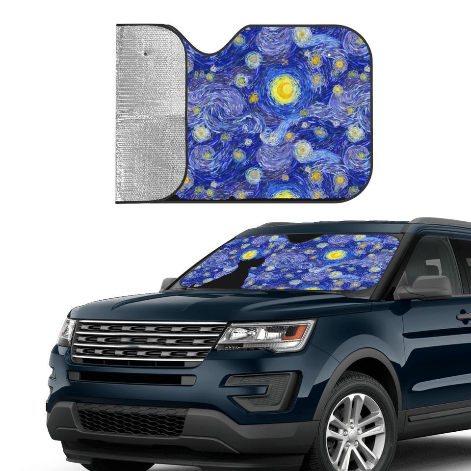 Scottish Terrier Van Gogh Starry Night Car Sunshade