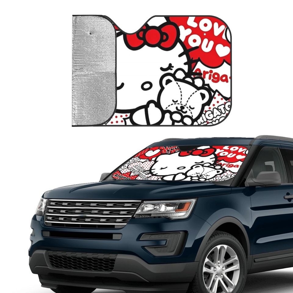 Hello Kitty Cartoon Funny Car Sunshade
