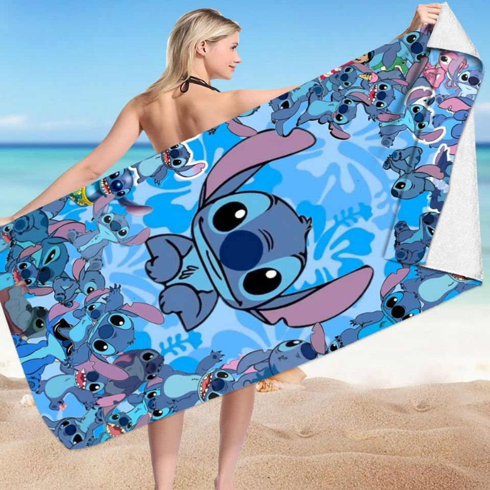 Lilo & Stitch Cartoon Beach Towel