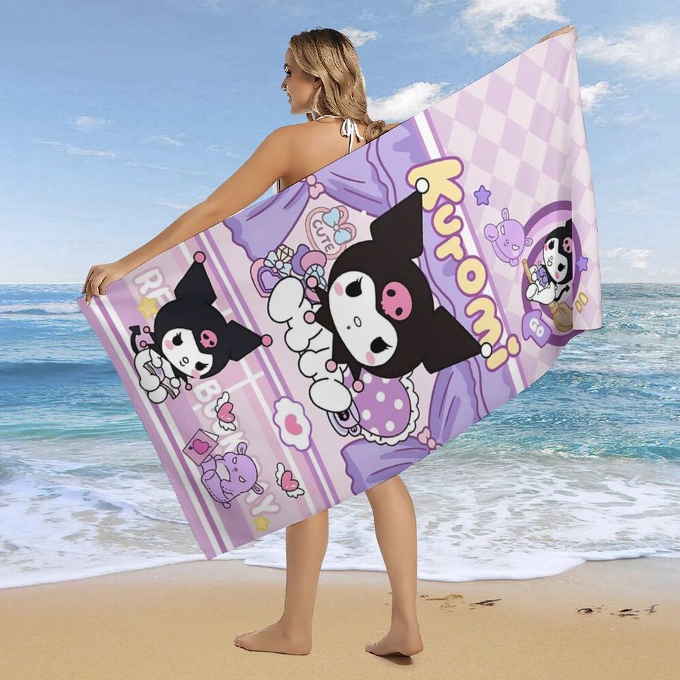 Kawaii Kuromi Beach Towel