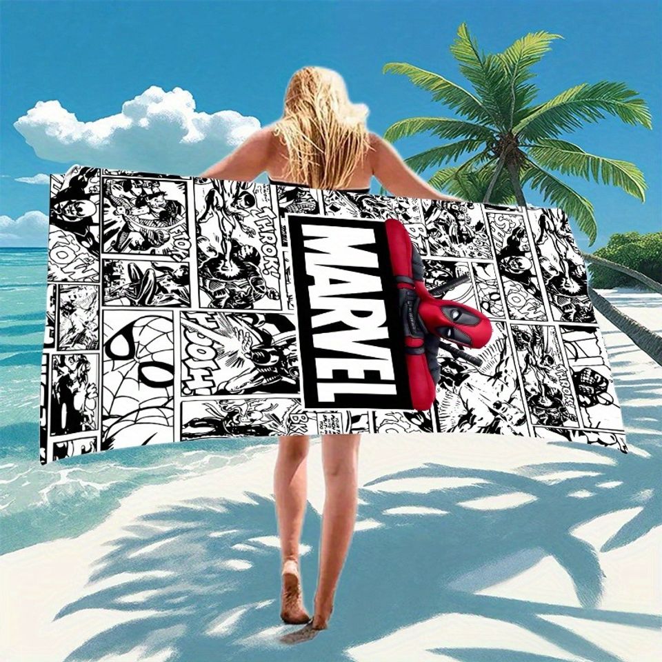Spider-Man and Deadpool Comic Beach Towel for Marvel Fans