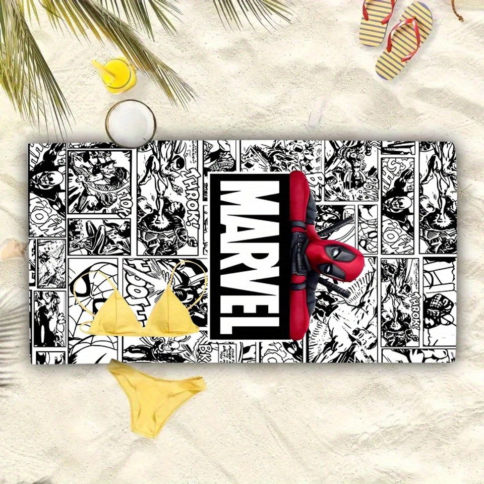 Spider-Man and Deadpool Comic Beach Towel for Marvel Fans