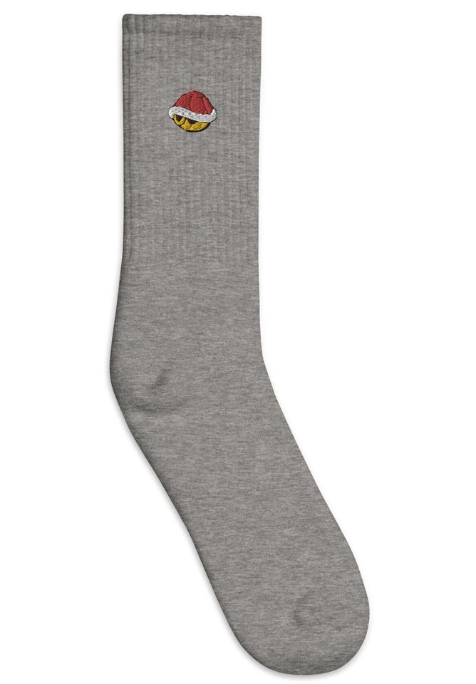Red Shell Embroidered Socks