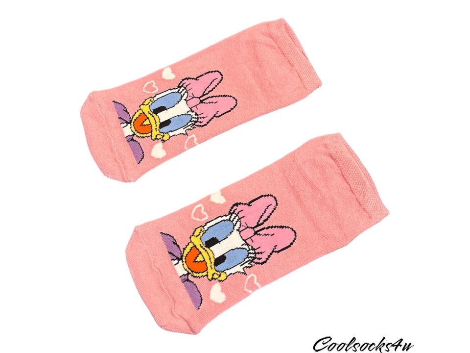 Daisy Duck  Cotton Cartoon Character Ankle Socks | Cute, Pink, Stylish |
