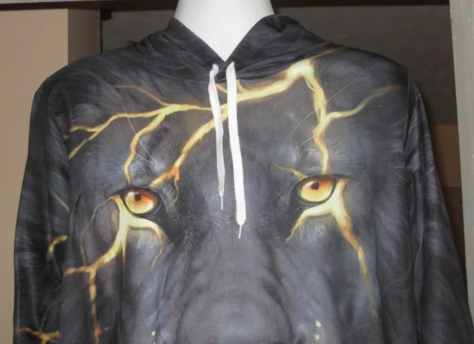 3D Lion Print Lightweight Pullover Hoodie XXL Multi Color