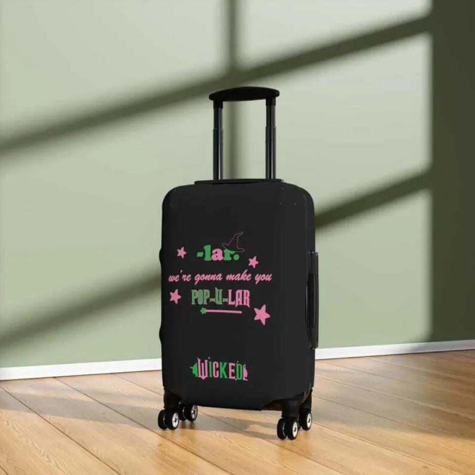 Wicked Luggage Cover - Elphaba & Galinda, Defying Gravity Design