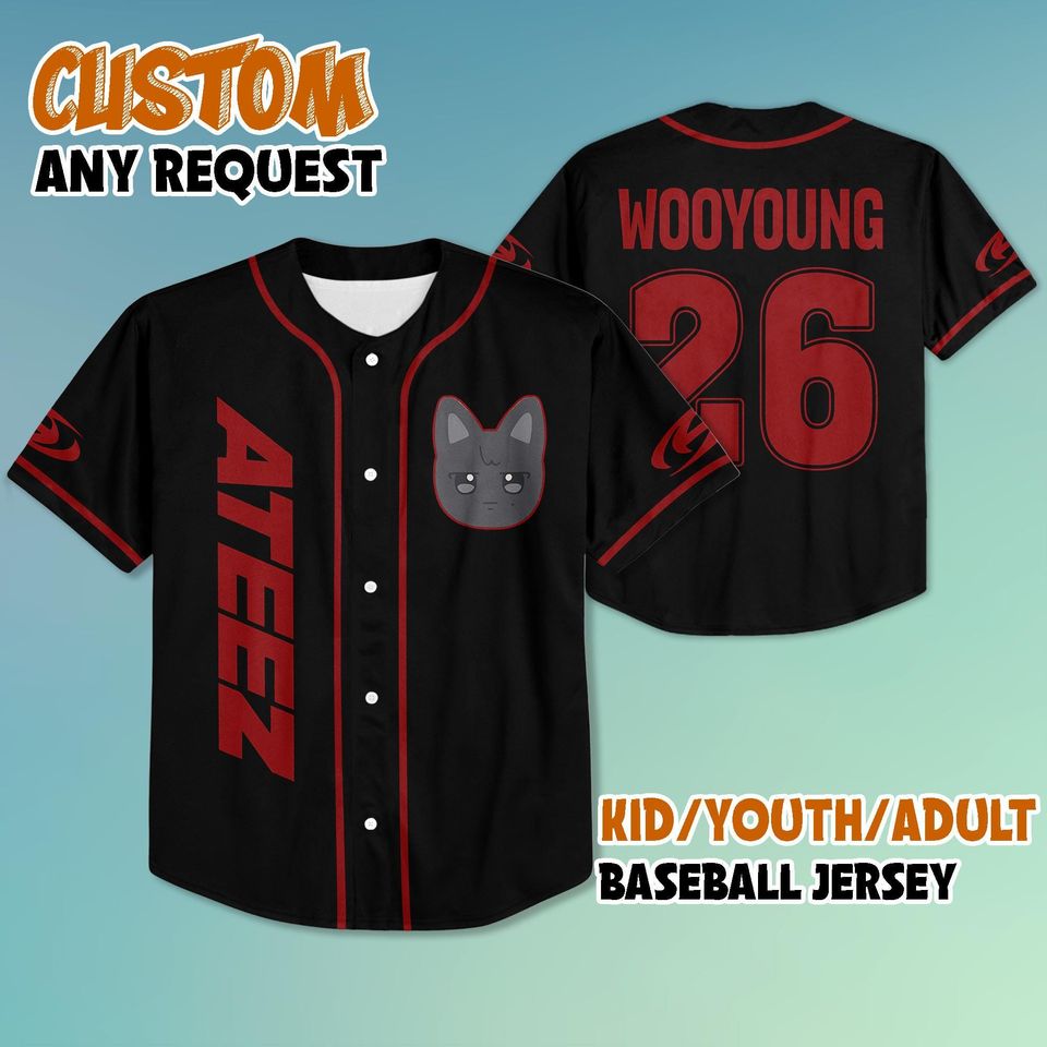 Ateez Aniteez Wooyoung Baseball Jersey, Ateez In Your Fantasy Kpop Shirt, Ateez 2025 World Tour 2025 Jersey Shirt, Ateez Tour Merch