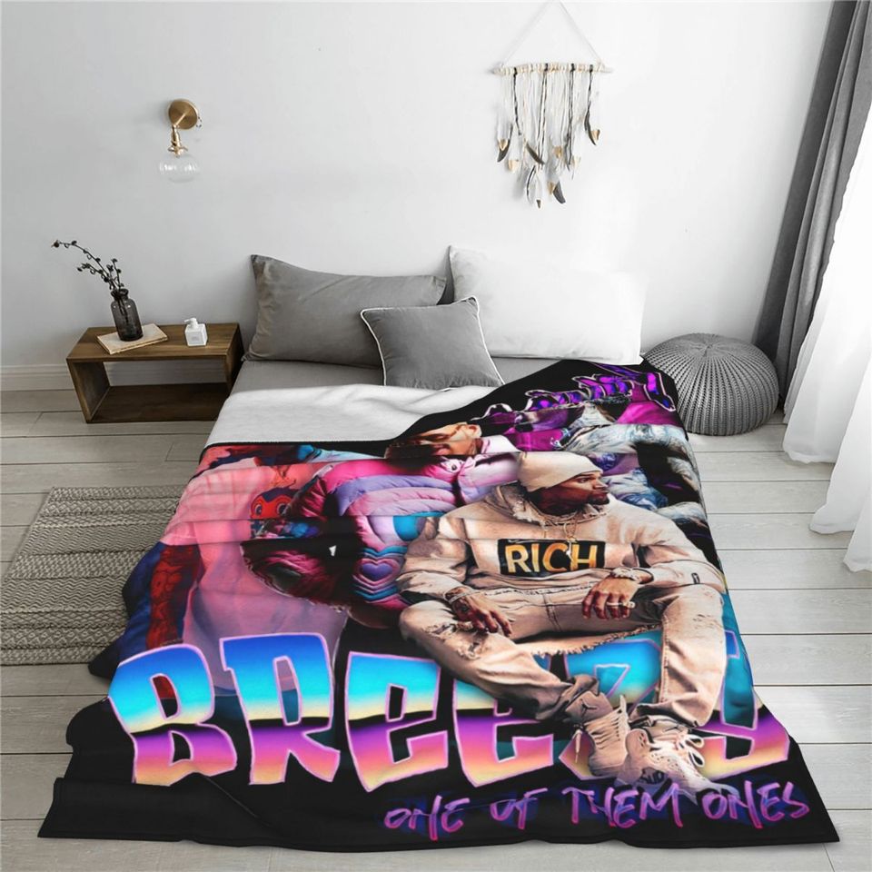 Chris Brown Homage 90s Fleece Blanket
