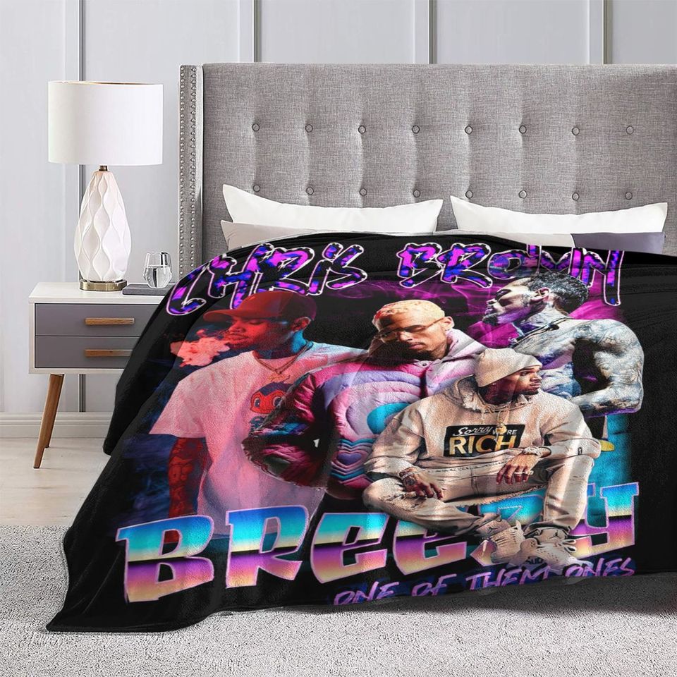 Chris Brown Homage 90s Fleece Blanket