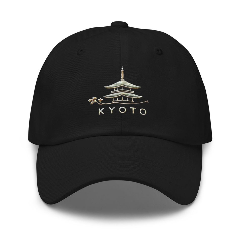 Kyoto Embroidered Dad Hat - Low Profile Adjustable Cotton Twill Cap Great Gift