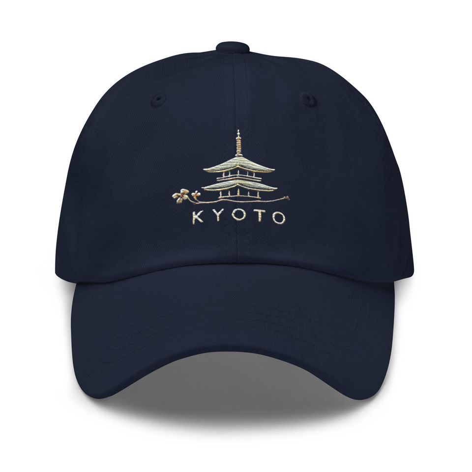 Kyoto Embroidered Dad Hat - Low Profile Adjustable Cotton Twill Cap Great Gift