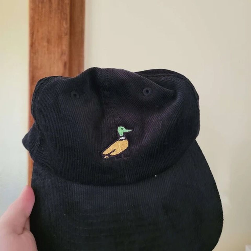 Mallard Duck Corduroy Hat, Handmade Embroidered Corduroy Dad Cap - Multiple Colors