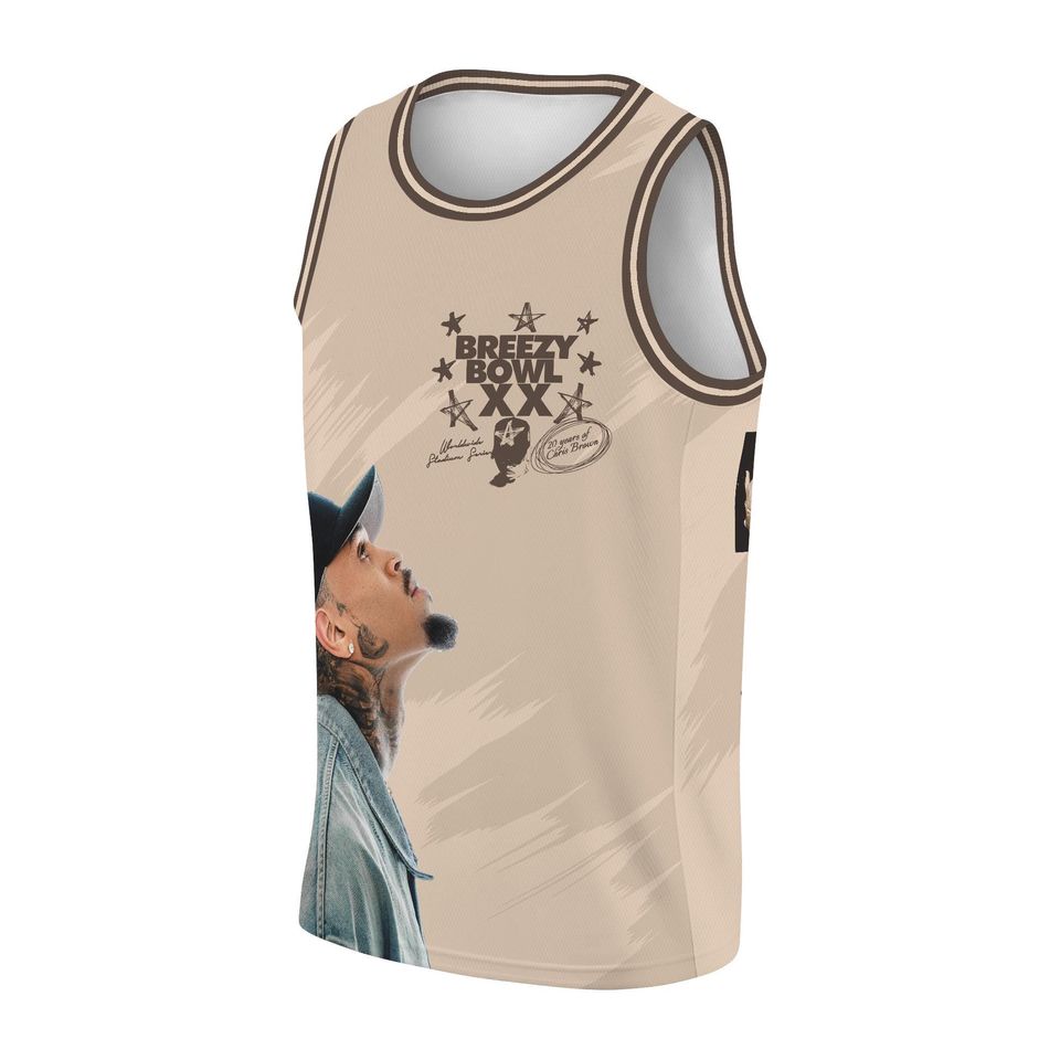 Chris Brown Breezy Bowl Tour 2025 Basketball Jersey, Music Lover Gift, Hip Hop Fan Shirt, R&B Concert Outfit, Unisex Football Top