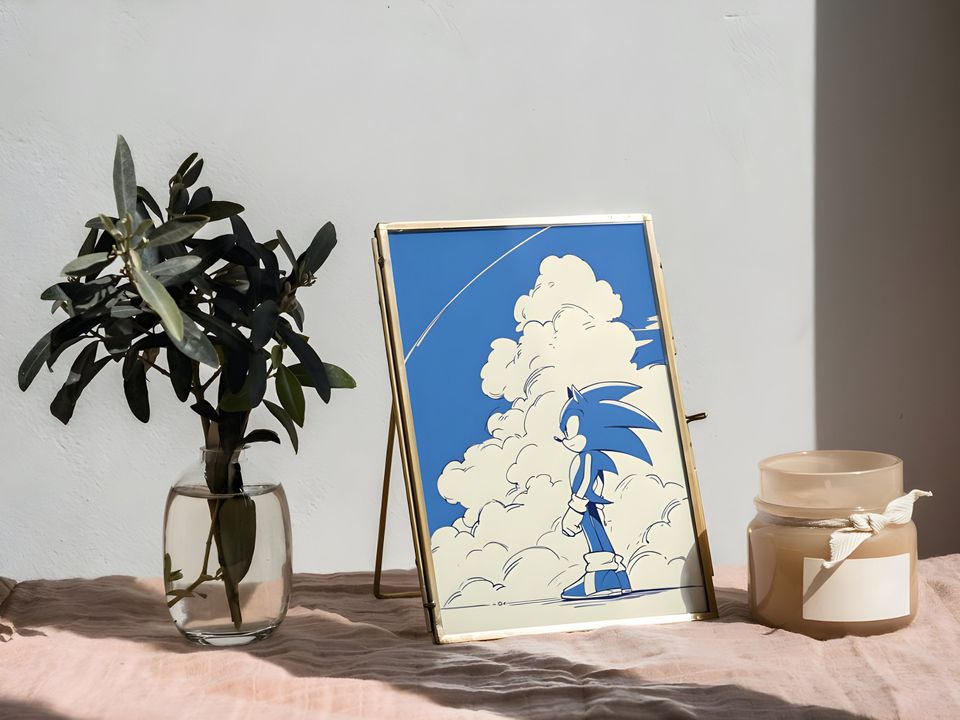 Sonic poster retrogaming, Sonic running, Sonic poster, Super smash bros, Sonic art print