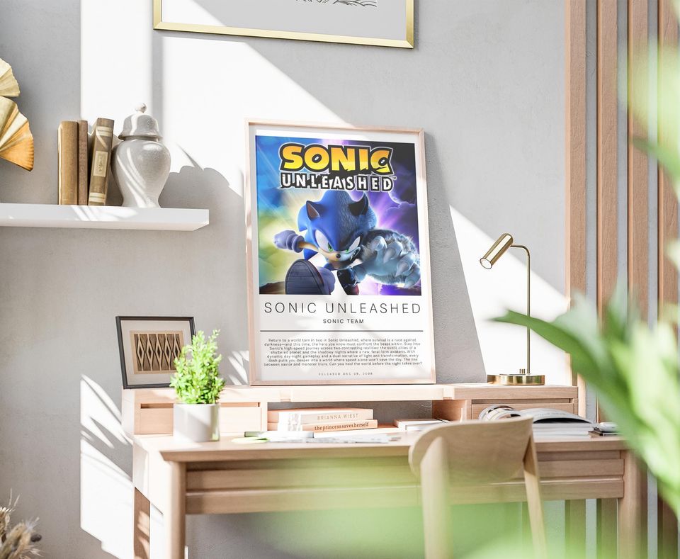 Sonic Unleashed Poster | Gaming Poster | Video Game Prints | Wall Decor Posters | Gaming Gift | Video Game Poster | Gaming Decor