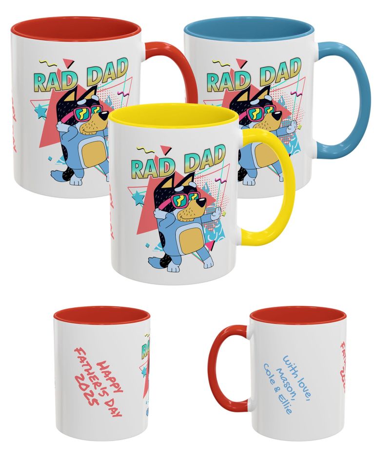 Rad Dad Fathers Day Gift Coffee Mug - BlueyDad Theme