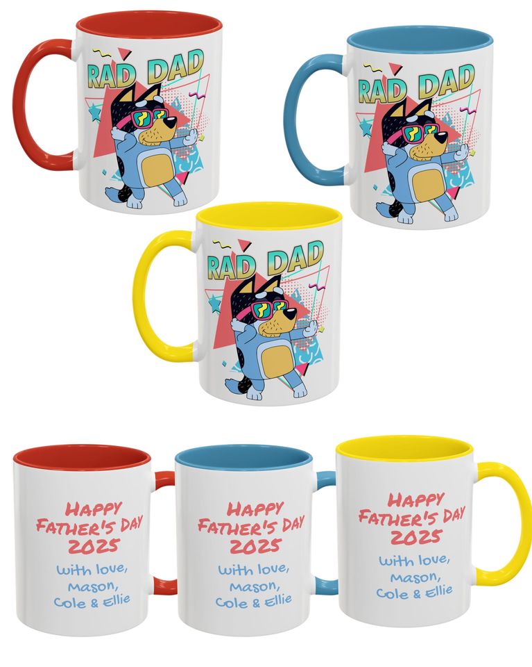 Rad Dad Fathers Day Gift Coffee Mug - BlueyDad Theme
