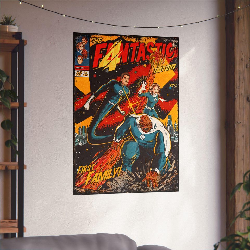 Aesthetic Fantastic Four Vintage Superhero Poster