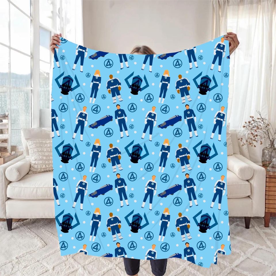 Fantastic Four First Steps Inspired  Blanket | Marvel MCU Themed Fleece Blanket for Her