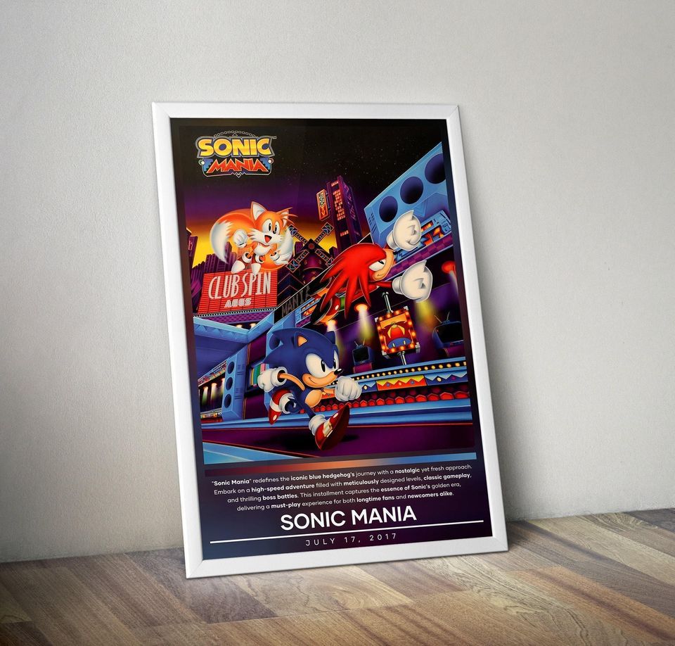 Sonic Mania Poster | Sonic | Gaming Posters | Video Game Posters | Wall Decor Posters