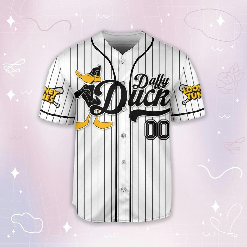 Custom Looney Tune Daffy Duck Simple Baseball, Baseball Team Outfit, Gift for Space Jamz Fans, Tune Squad Jersey, Family Jersey