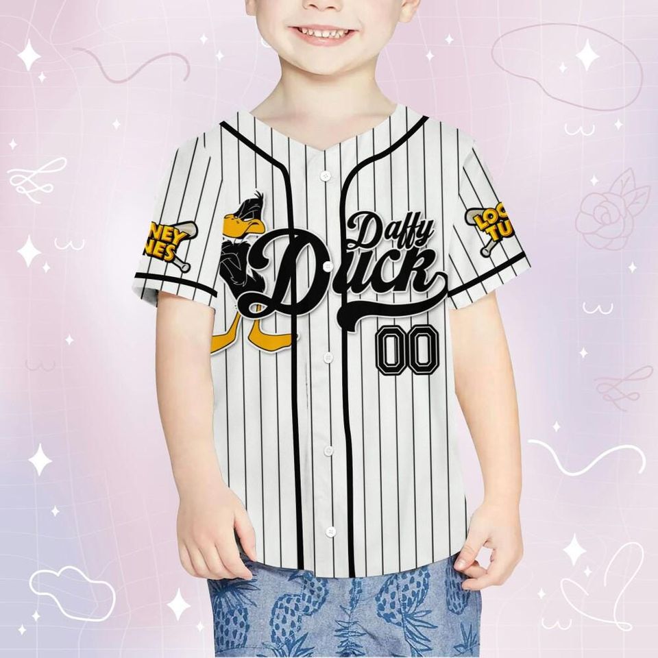 Custom Looney Tune Daffy Duck Simple Baseball, Baseball Team Outfit, Gift for Space Jamz Fans, Tune Squad Jersey, Family Jersey