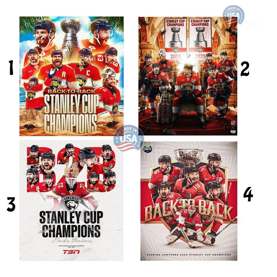 Florida Panthers Back to Back Stanley Cup Champions 2025 Poster
