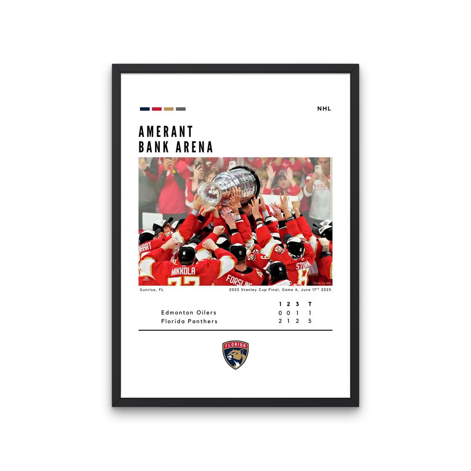 Florida Panthers 2025 Stanley Cup Champions Premium Matte Vertical Poster