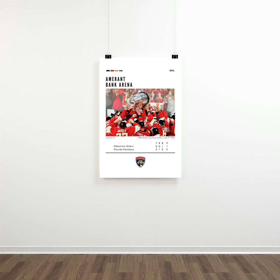 Florida Panthers 2025 Stanley Cup Champions Premium Matte Vertical Poster
