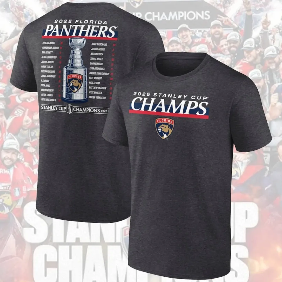 Florida Panthers 2025 Stanley Cup Champions Double Sided T-Shirt