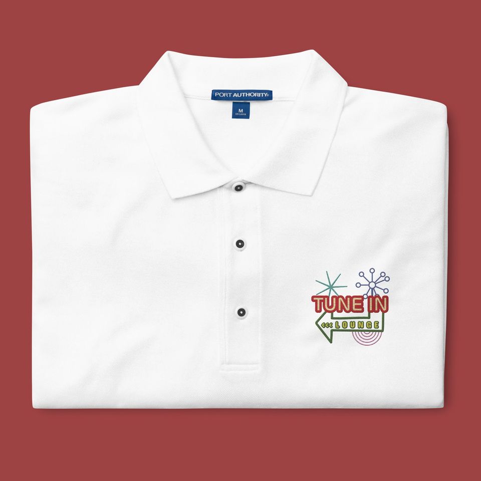 Tune-In Lounge 50's Prime Time Cafe Embroidered Polo