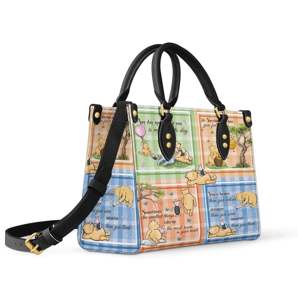Leather Handbag Winnie the Pooh Patchwork Bliss